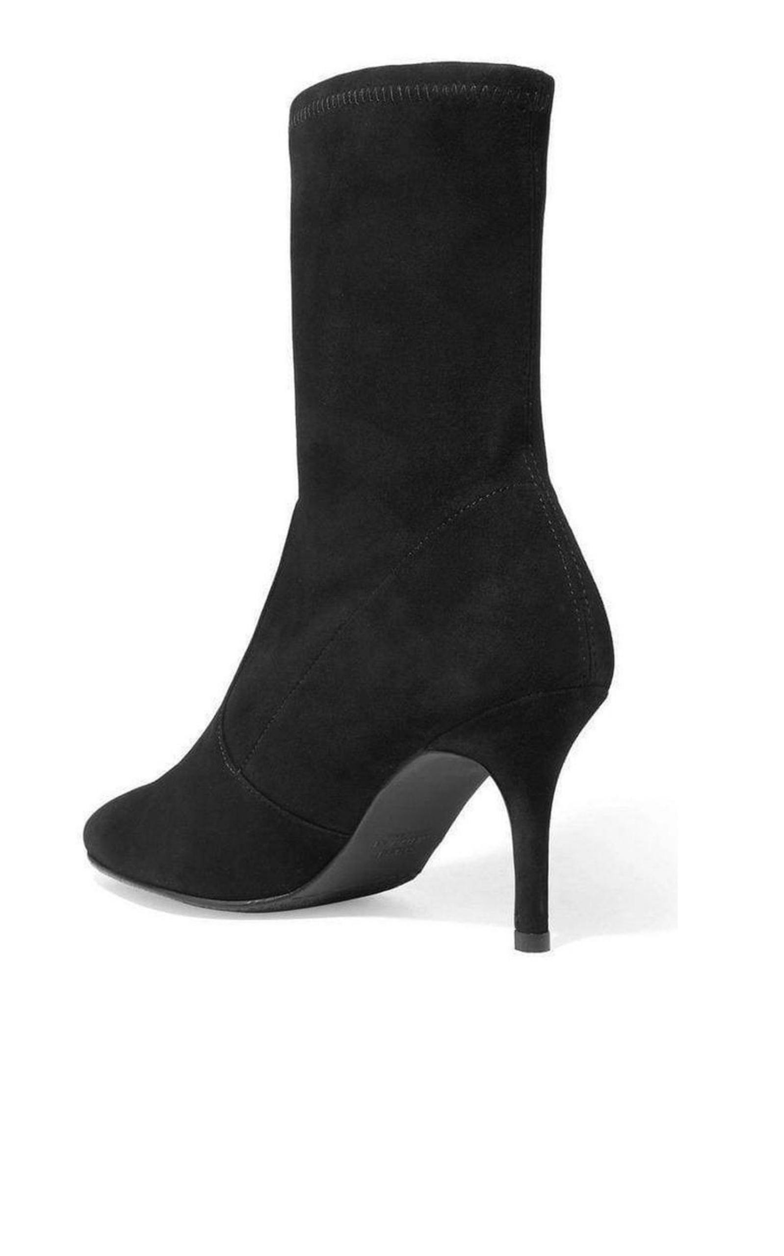 Cling Black Suede Sock Booties - 4