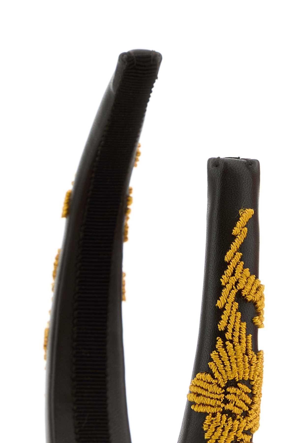 Prada Women Brown Nappa Leather Hairband - 3