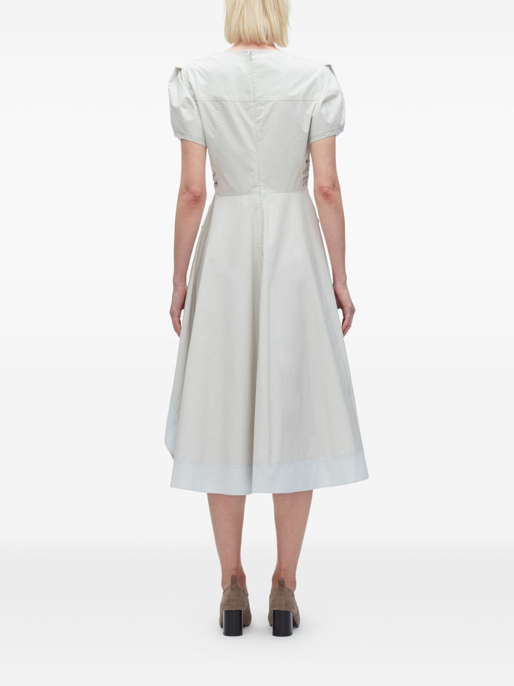 puff-sleeve asymmetrical dress - 4