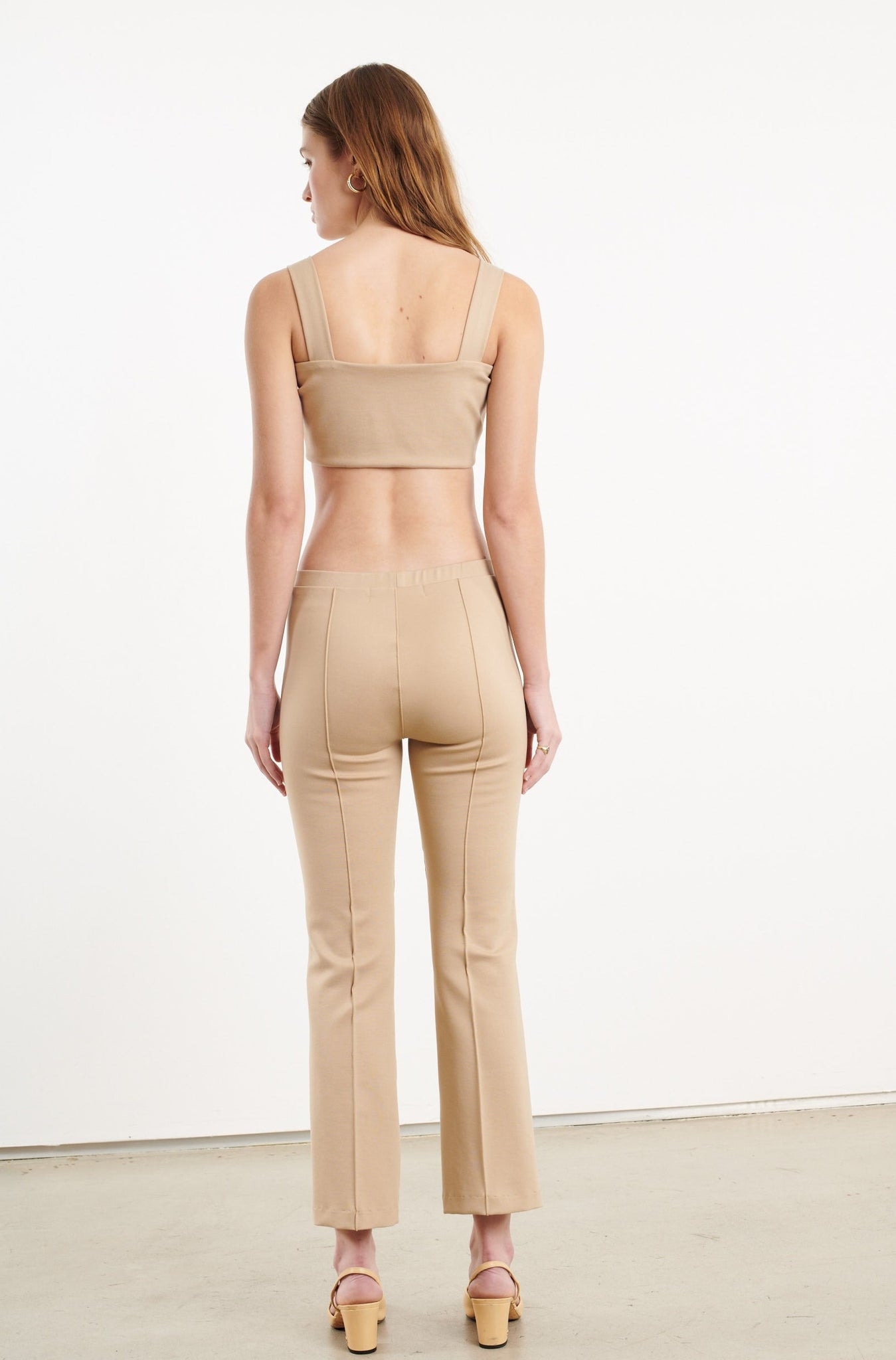 KHAKI CASANOVA PINTUCK ANKLE FLARE - 4