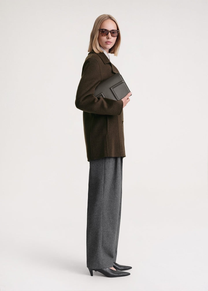 Structured-waist jacket chocolate melange - 3