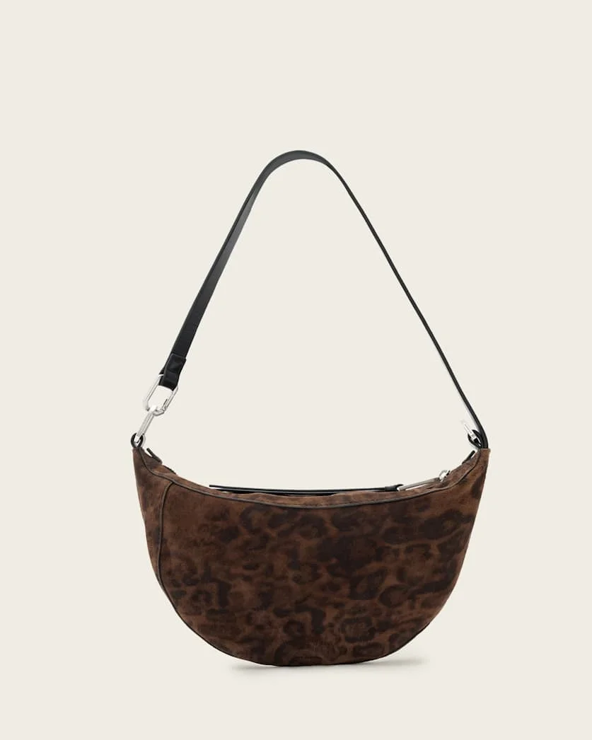 LUNA LEOPARD PRINT SUEDE SHOULDER BAG - 1
