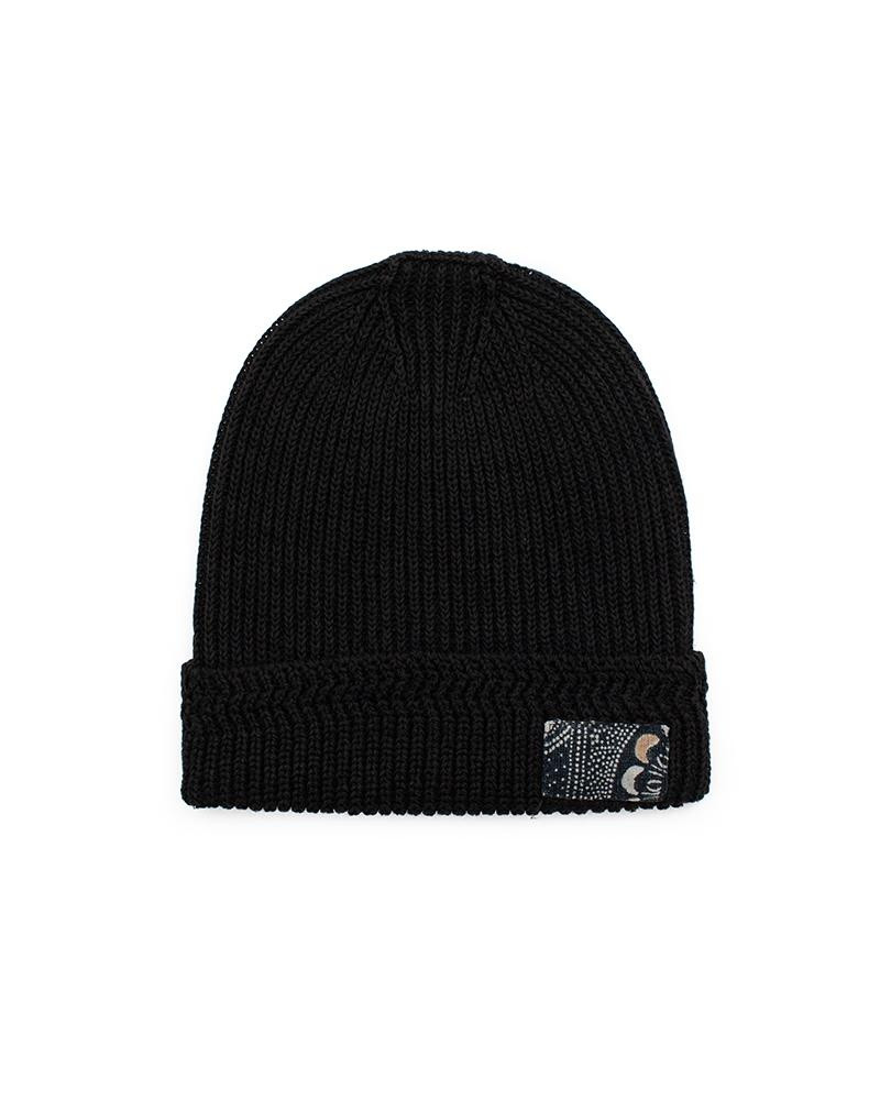 KNIT BEANIE C/L BLACK 1