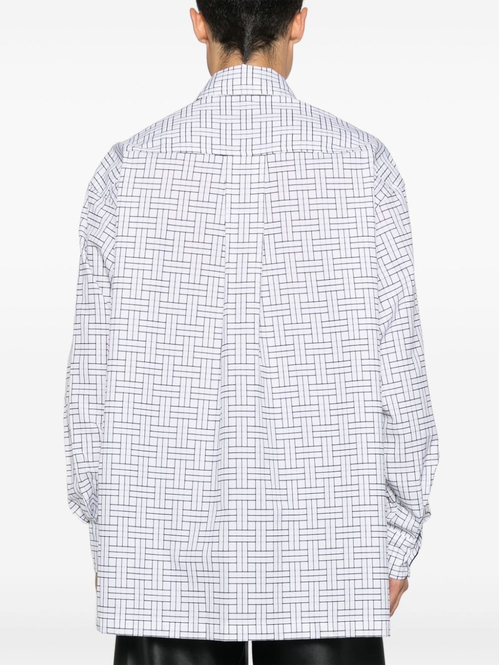 logo-embroidered weave shirt - 4