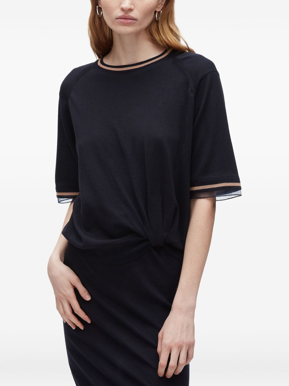twist-detail wool dress - 5