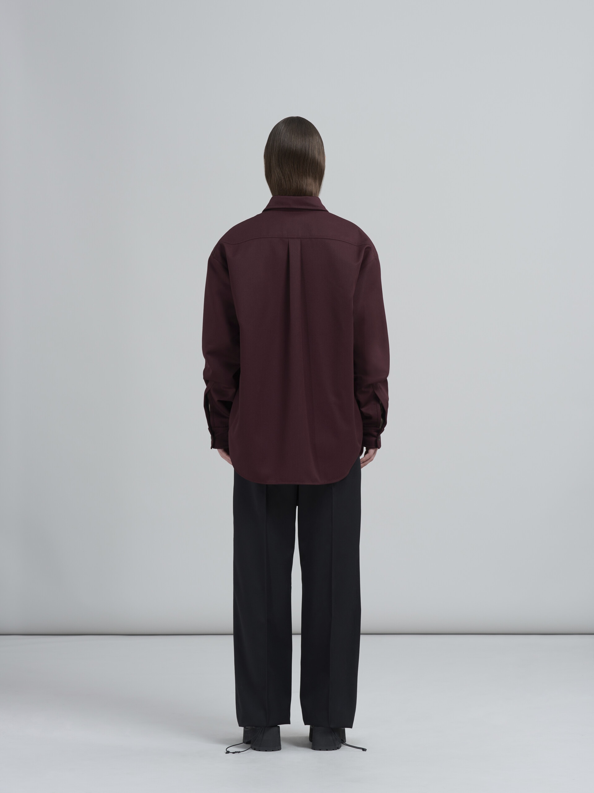 YARN-DYED  WOOL GABARDINE OVERSHIRT - 3