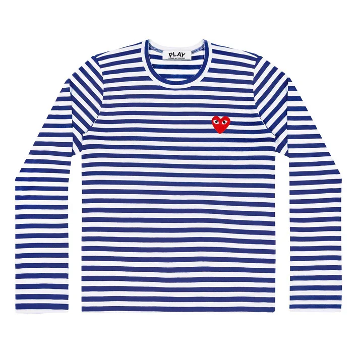 Long Sleeve Stripes With Red Emblem Tee Unisex - 1