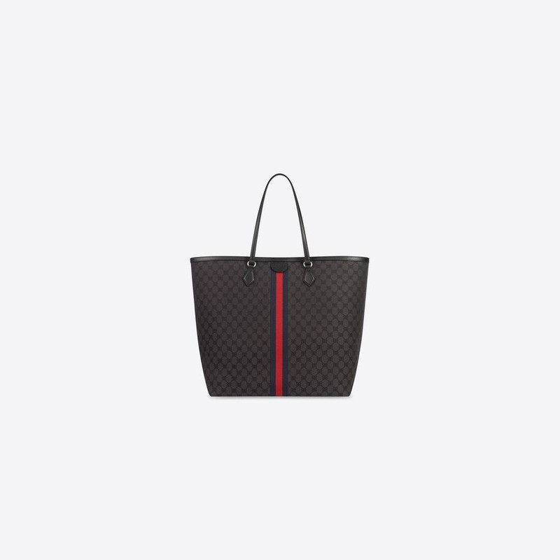 Men's Hacker Large Tote Bag In Jacquard Canvas in Black 2