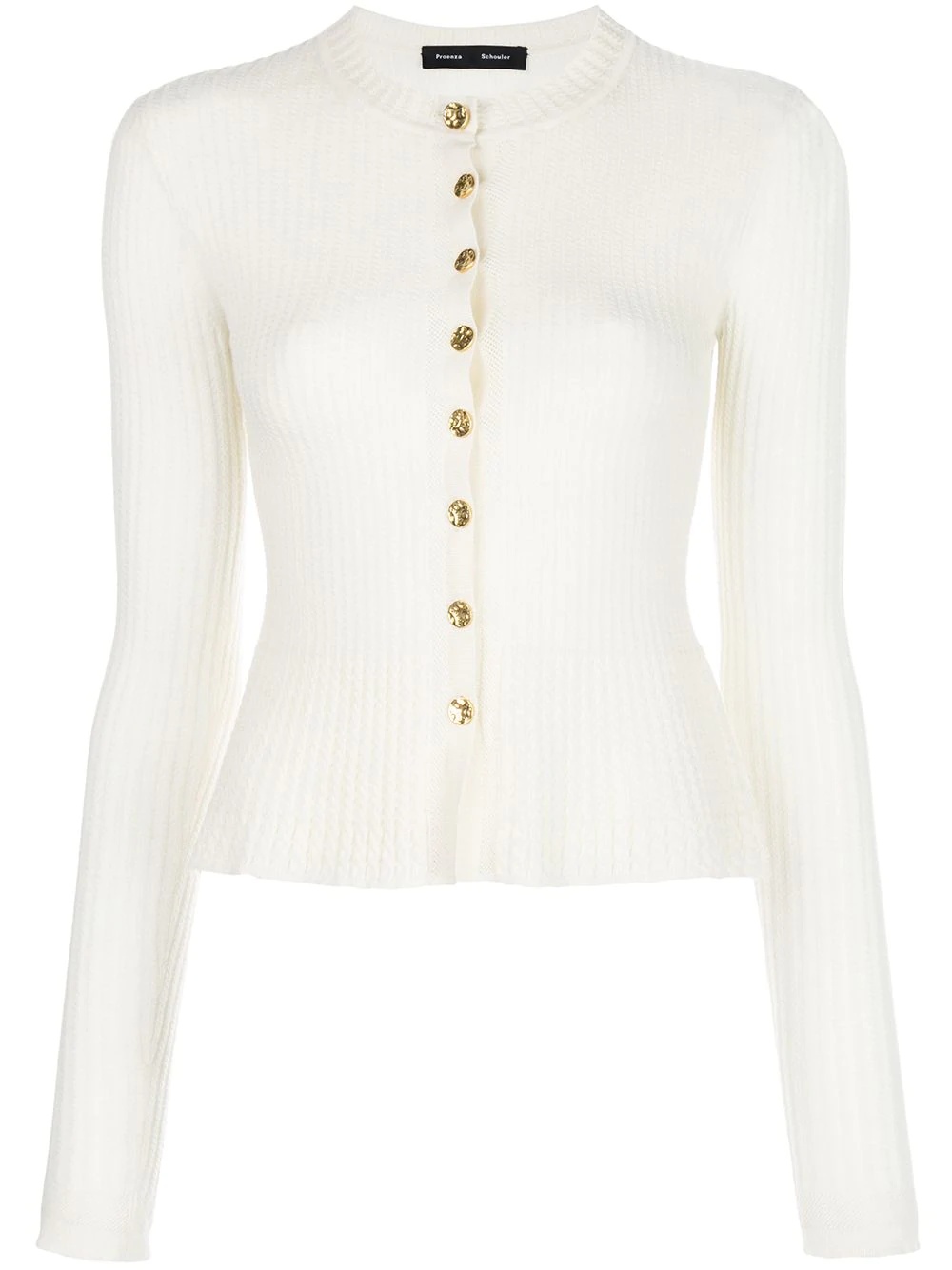 peplum ribbed cardigan - 1