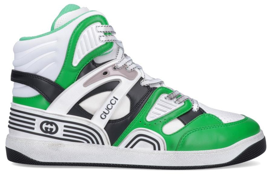 Gucci Basket High 'Black White Green' 661301-2SH90-3760 - 2