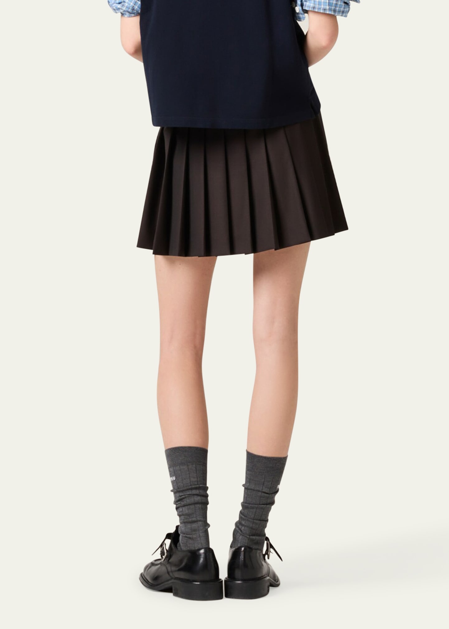 Pleated Drawstring Mini Skirt - 3