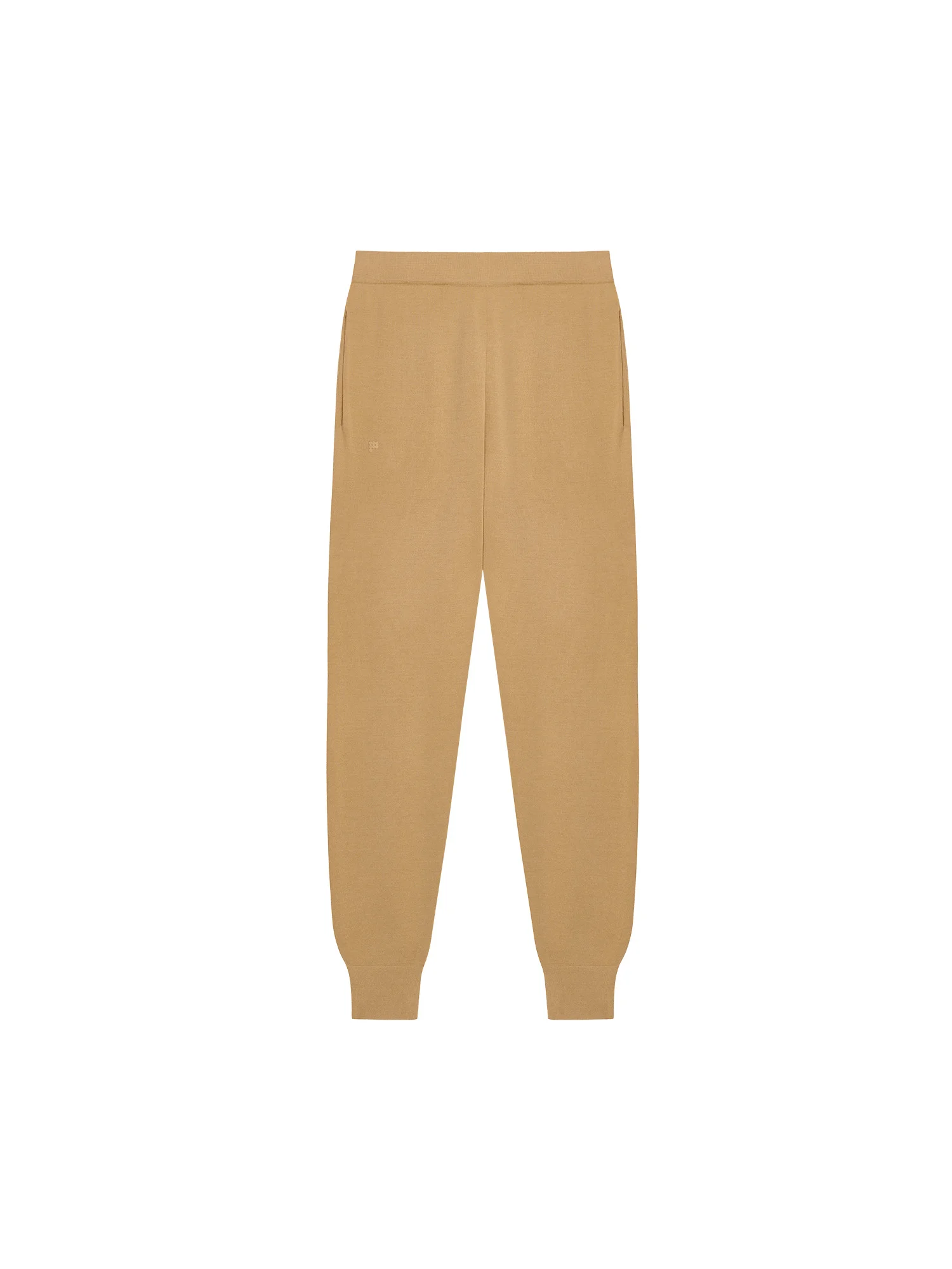 Womens Regenerative Merino Wool Track Pants - Camel - 1