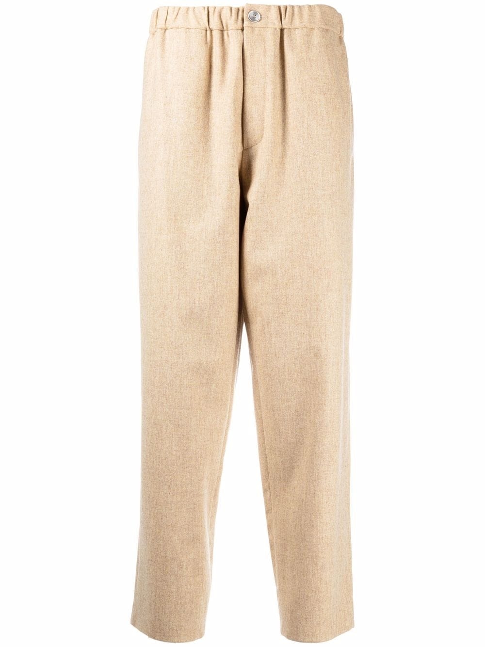 elasticated waist wool-blend trousers - 1