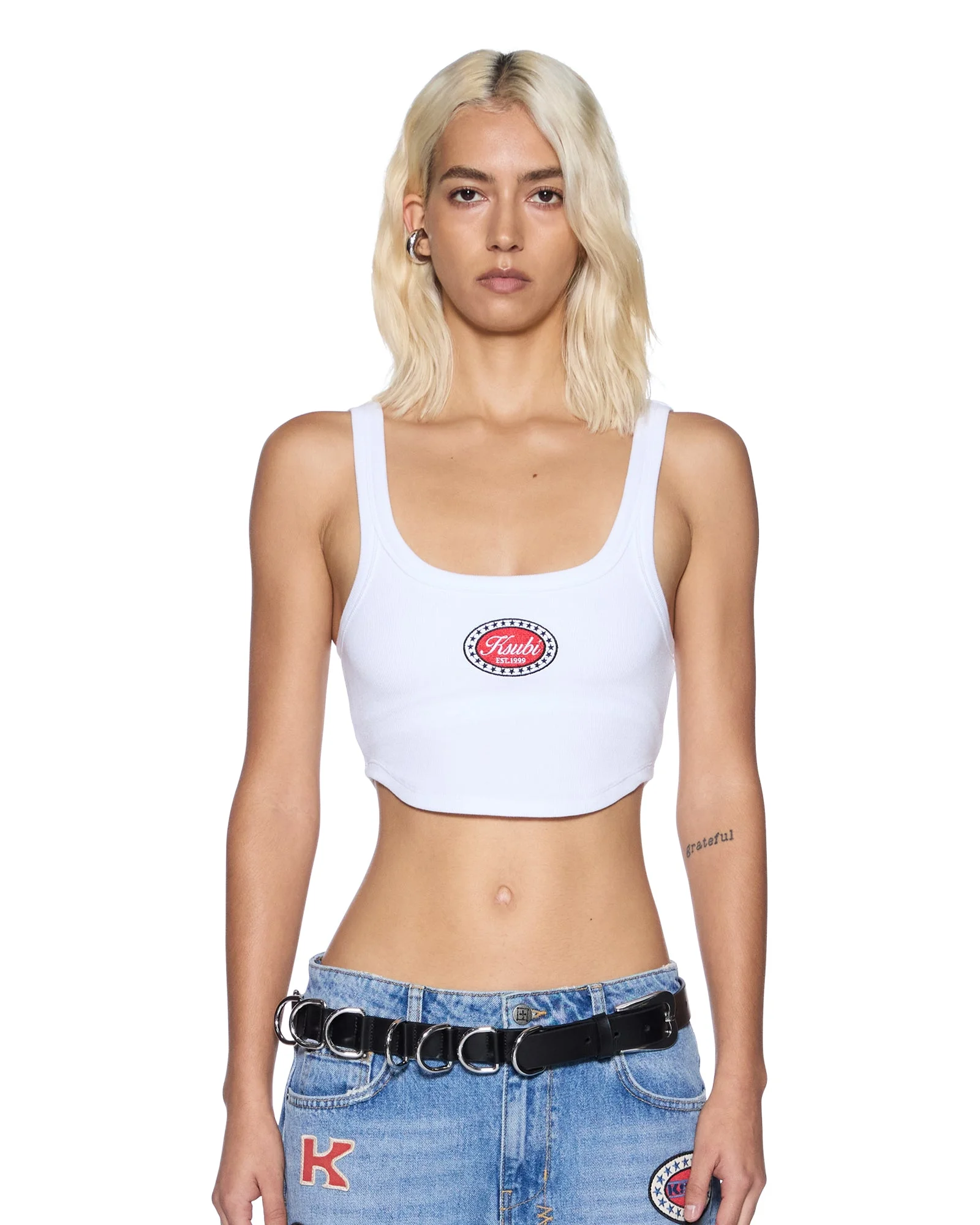 BADGE CHLOE CROP TANK WHITE - 1