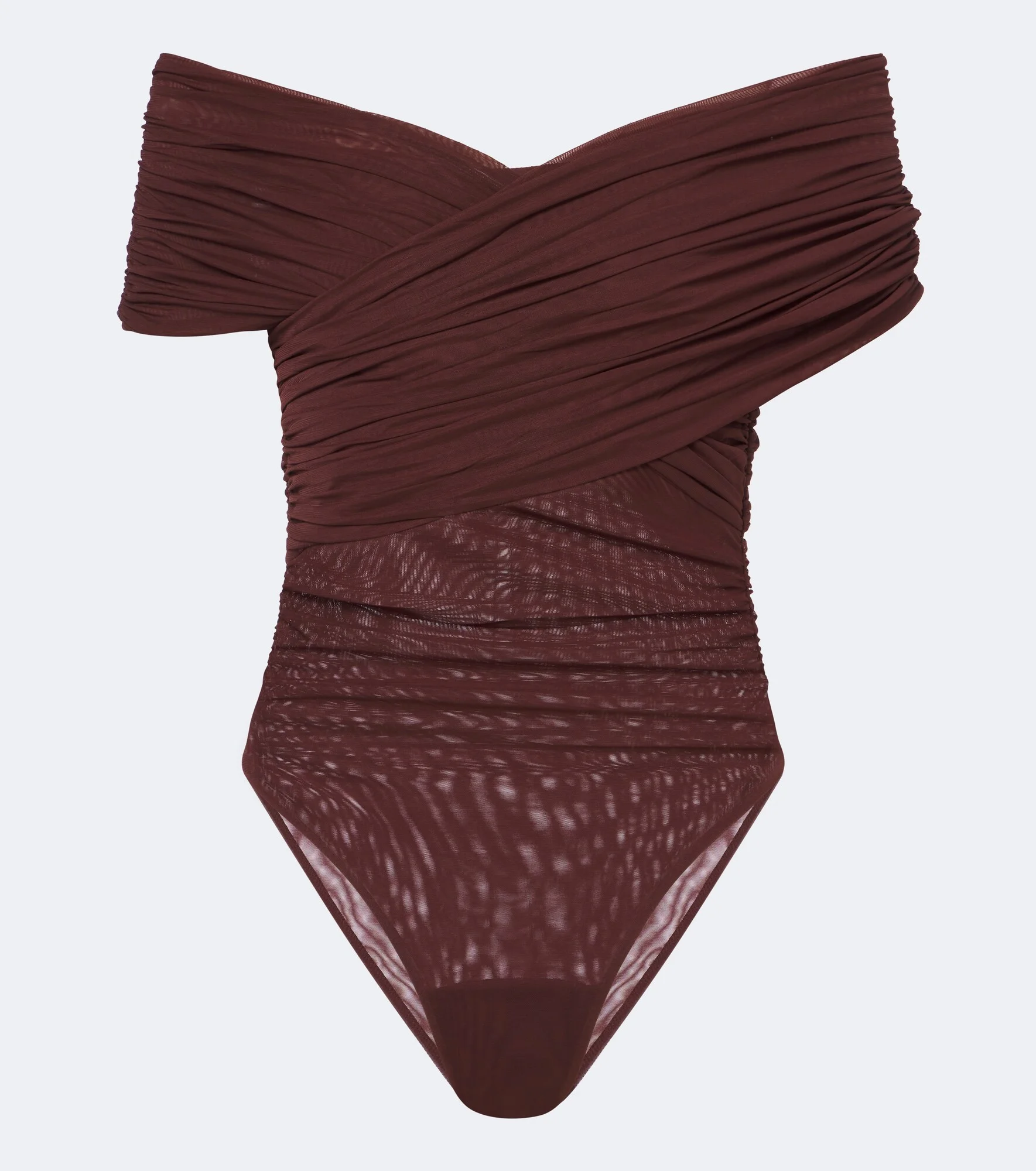 Off-shoulder mesh bodysuit - 1