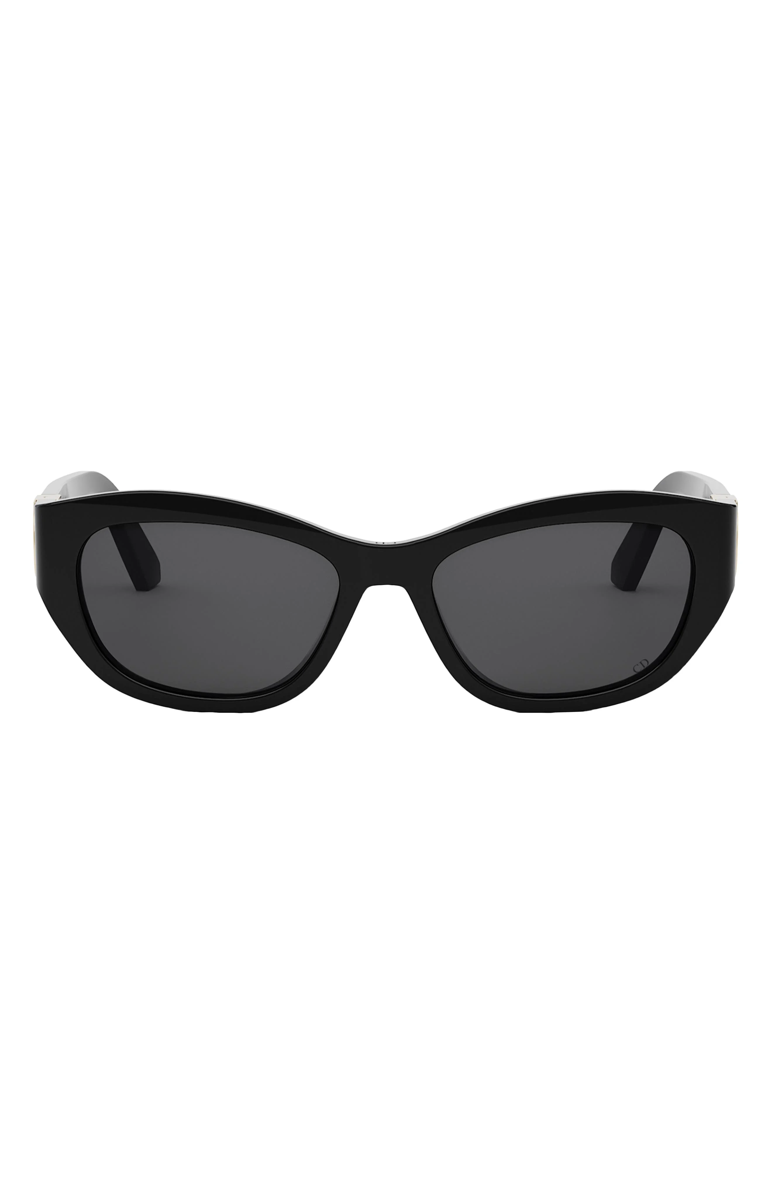 DIOR 30Montaigne B5U 54mm Oval Sunglasses in Shiny Black /Smoke at Nordstrom - 1