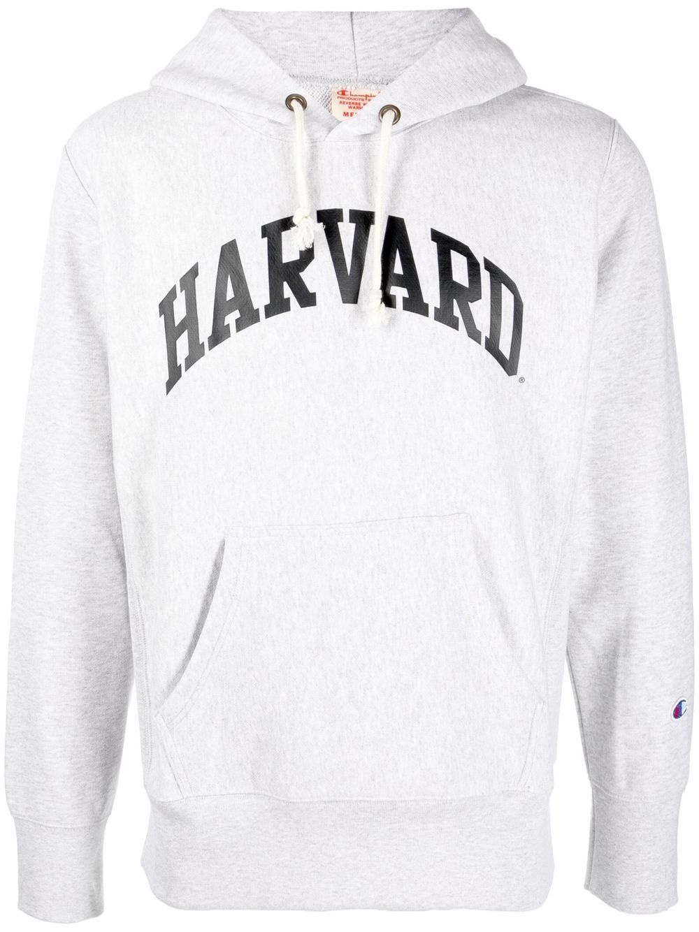 Harvard-print drawstring hoodie - 1