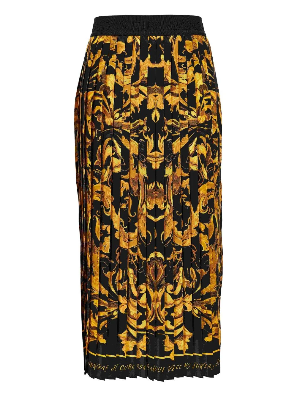 baroque-print pleated midi skirt - 1