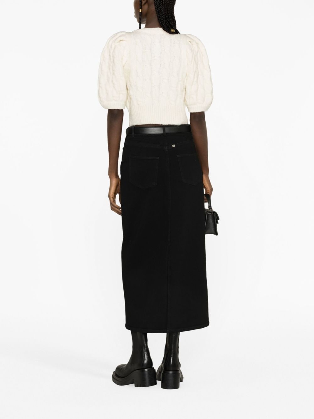 embellished cropped cable-knit cardigan - 4