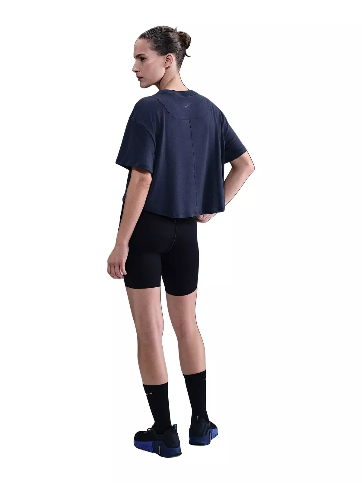 Women's One Relaxed Dri-FIT Cropped Short-Sleeve Top -Navy - 5