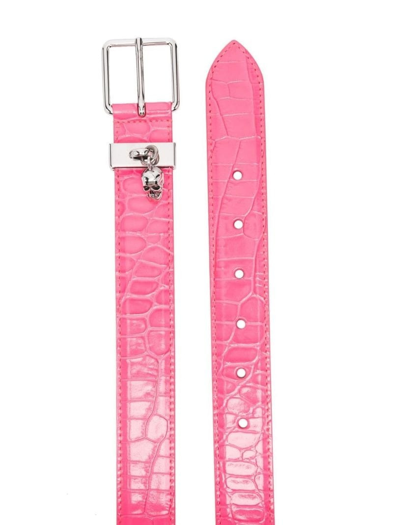 Alexander McQueen croc-effect buckle belt outlook