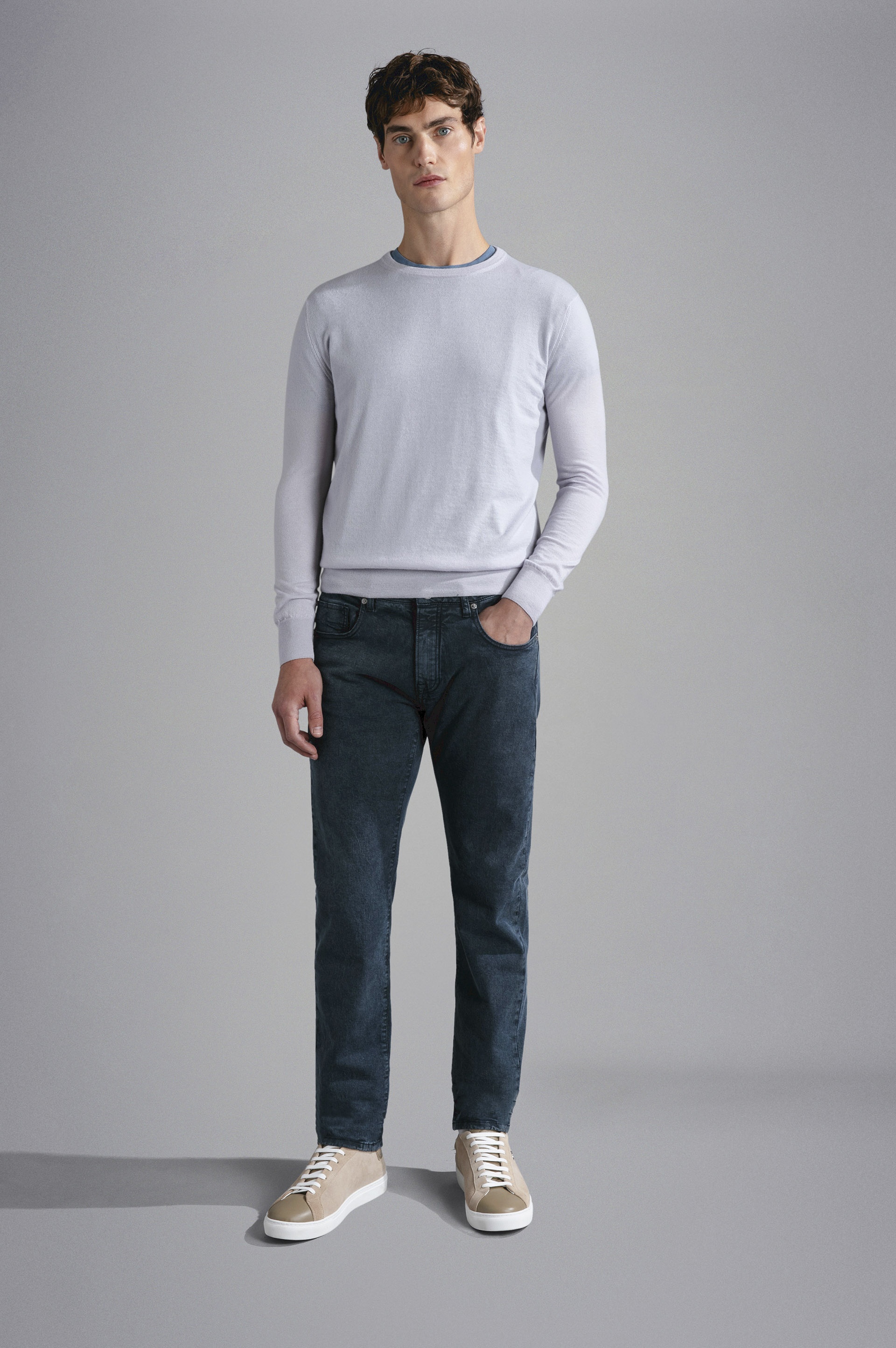 STRETCH COTTON 5 POCKETS TROUSERS - 2