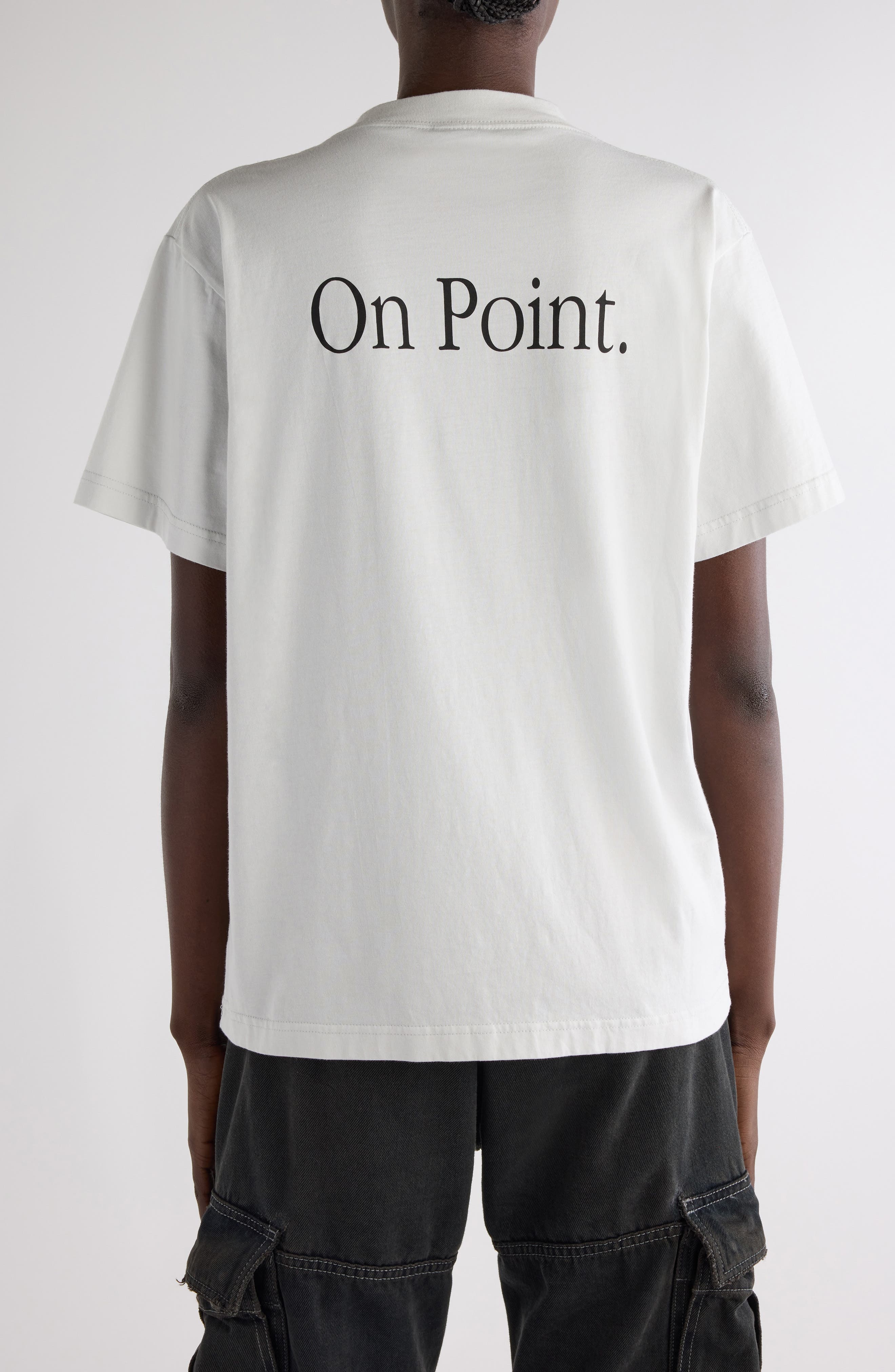 Balenciaga Fitted Knife Pump Graphic T-Shirt in 9012 Dirty White at Nordstrom - 3
