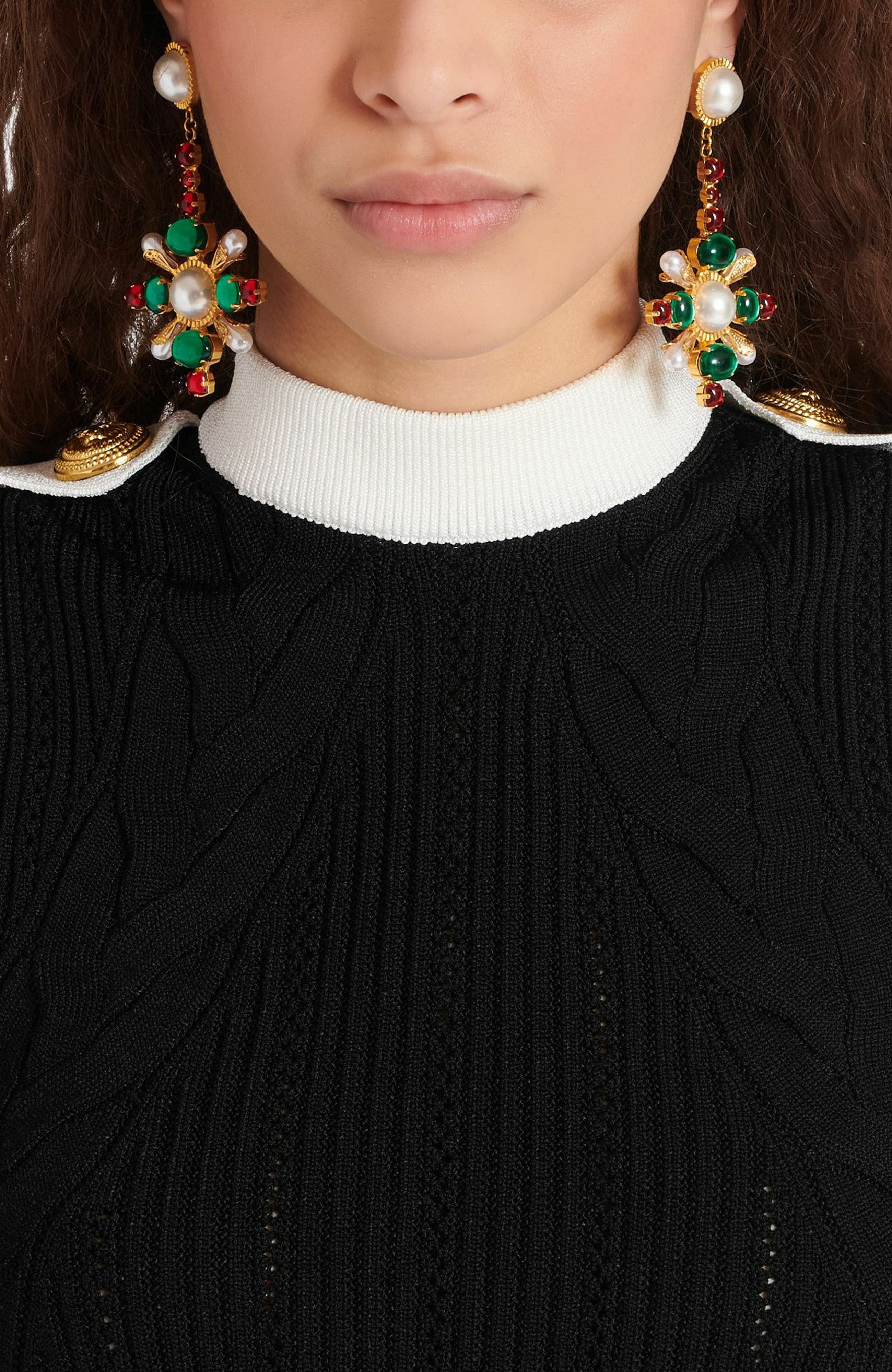 Balmain Baroque pendant earrings in Multicolor at Nordstrom - 2