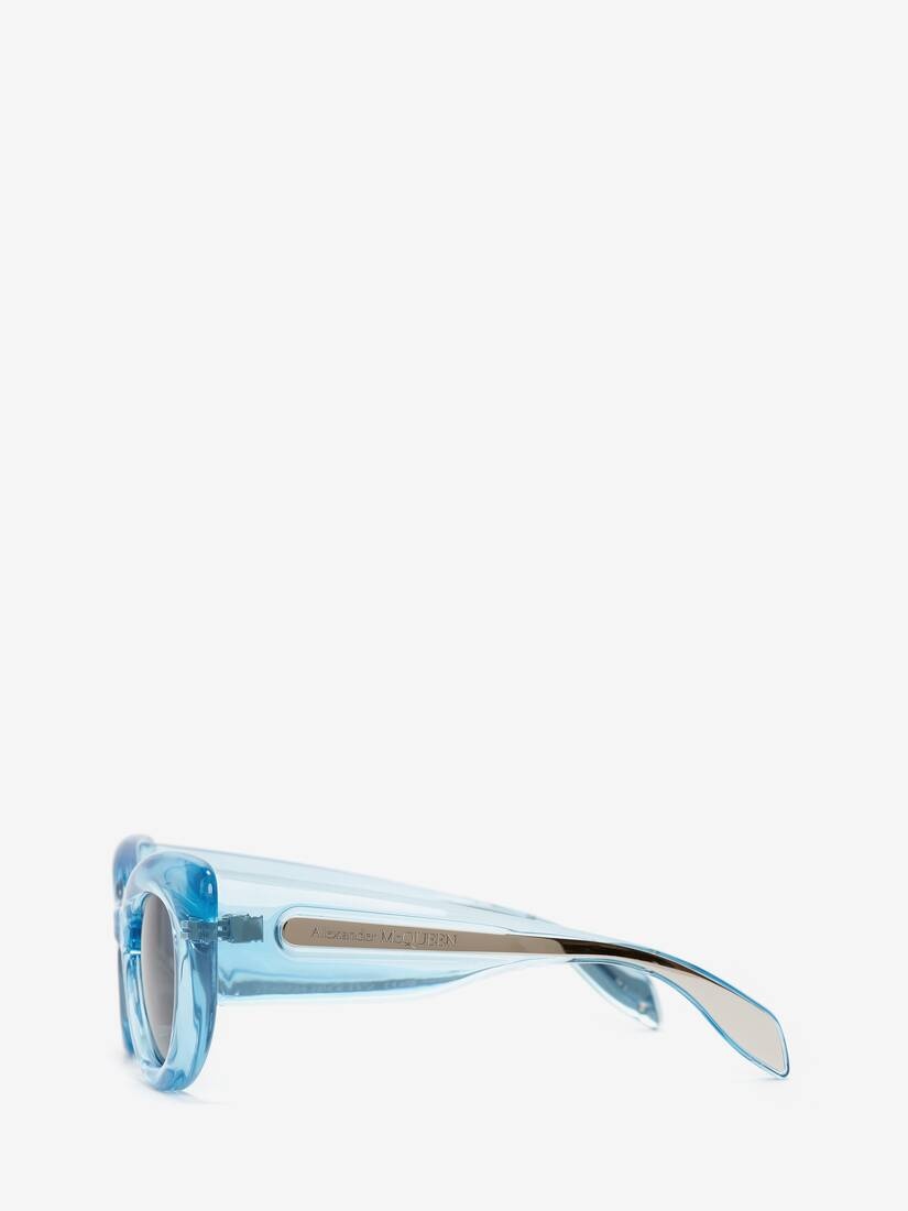 Alexander McQueen Light-blue acetate The Curve sunglasses