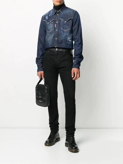 DSQUARED2 distressed buttoned denim shirt outlook