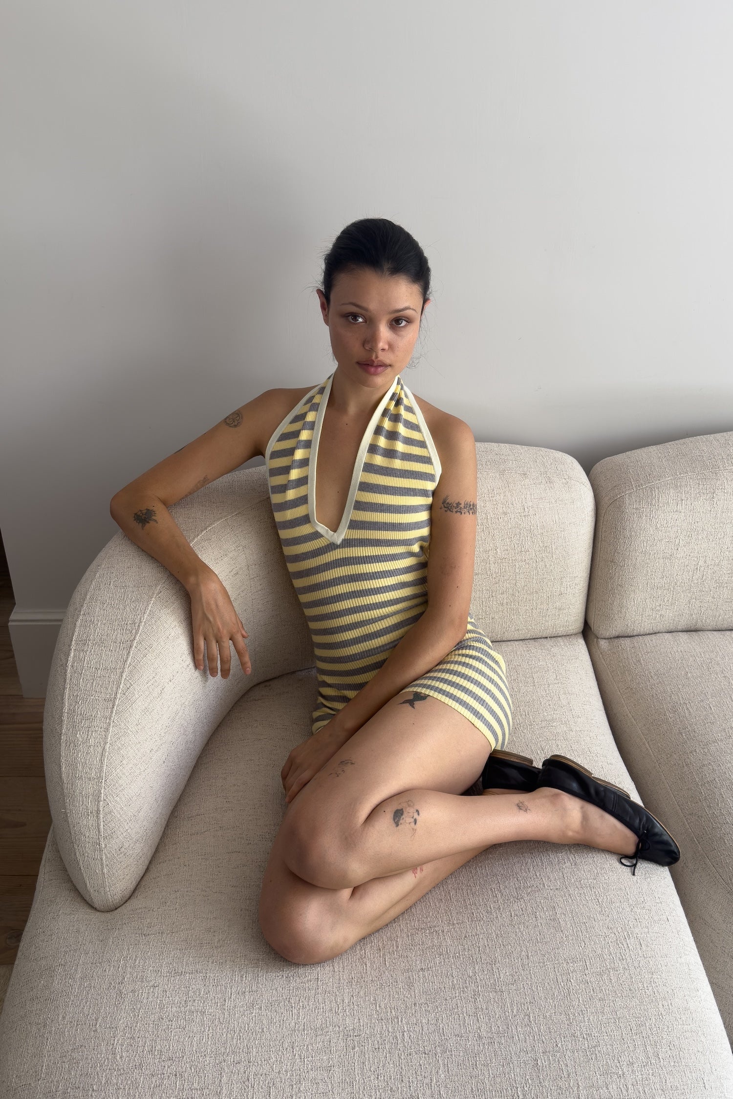 COLETTE BODYSUIT - BUTTER STRIPE - 3