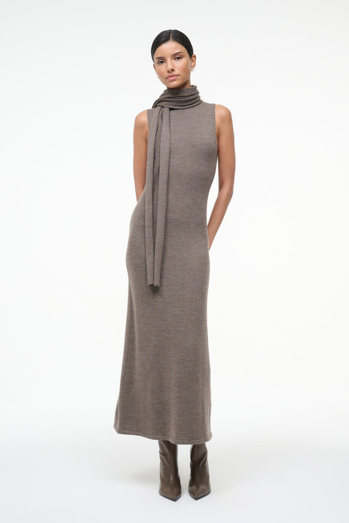 STAUD CANAL MIDI DRESS TRUFFLE - 7