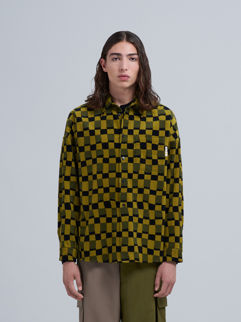 Marni ICONIC DAMIER PRINT CORDUROY SHIRT outlook