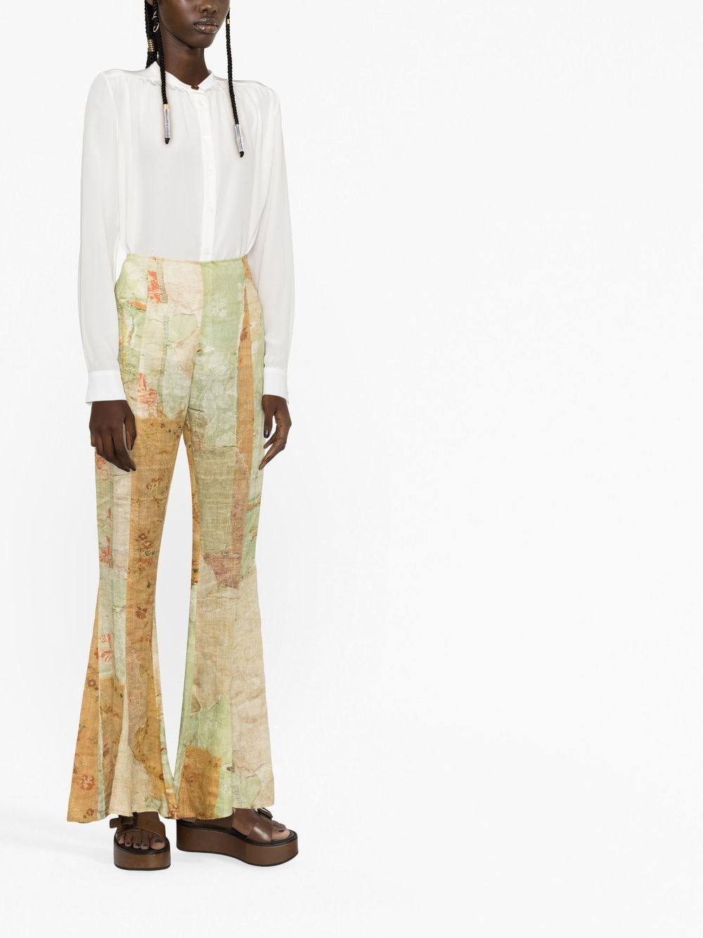 long-sleeved silk shirt - 4