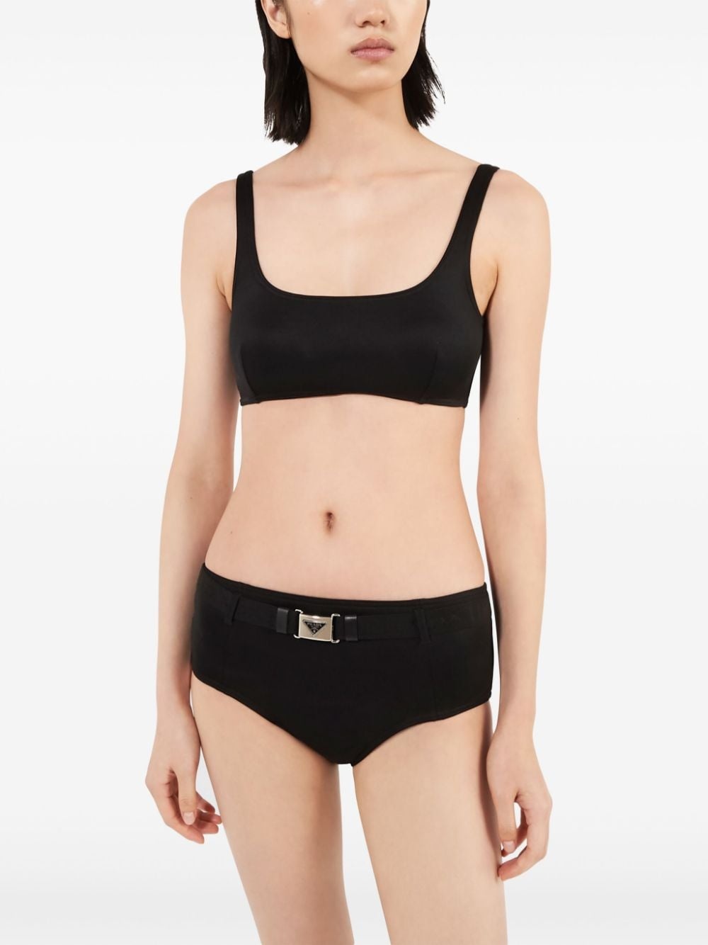 interlock-weave scoop-neck bikini top - 3