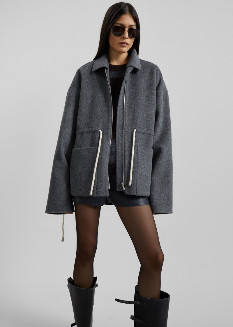Lemvig Wool Drawstring Jacket - Grey 4