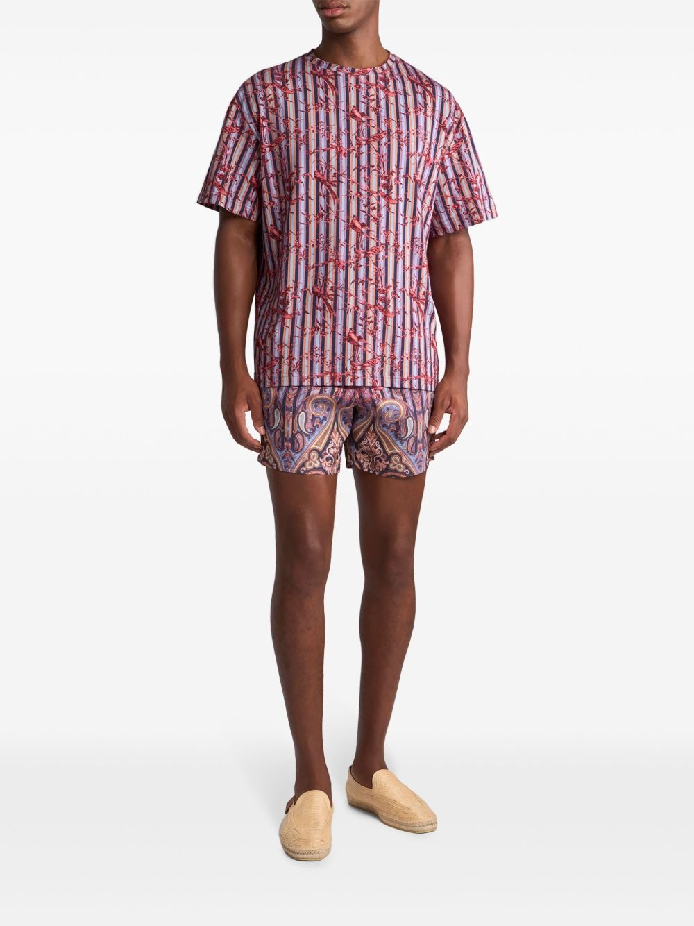 bird-print shorts - 2