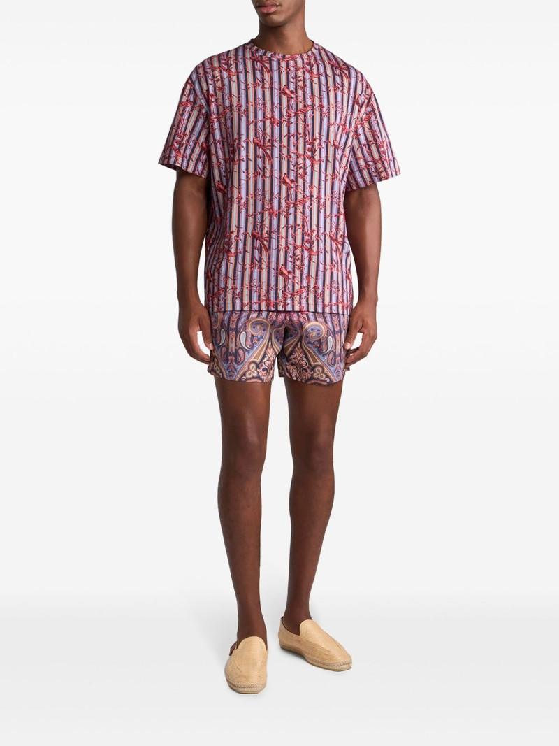 Etro bird-print shorts outlook