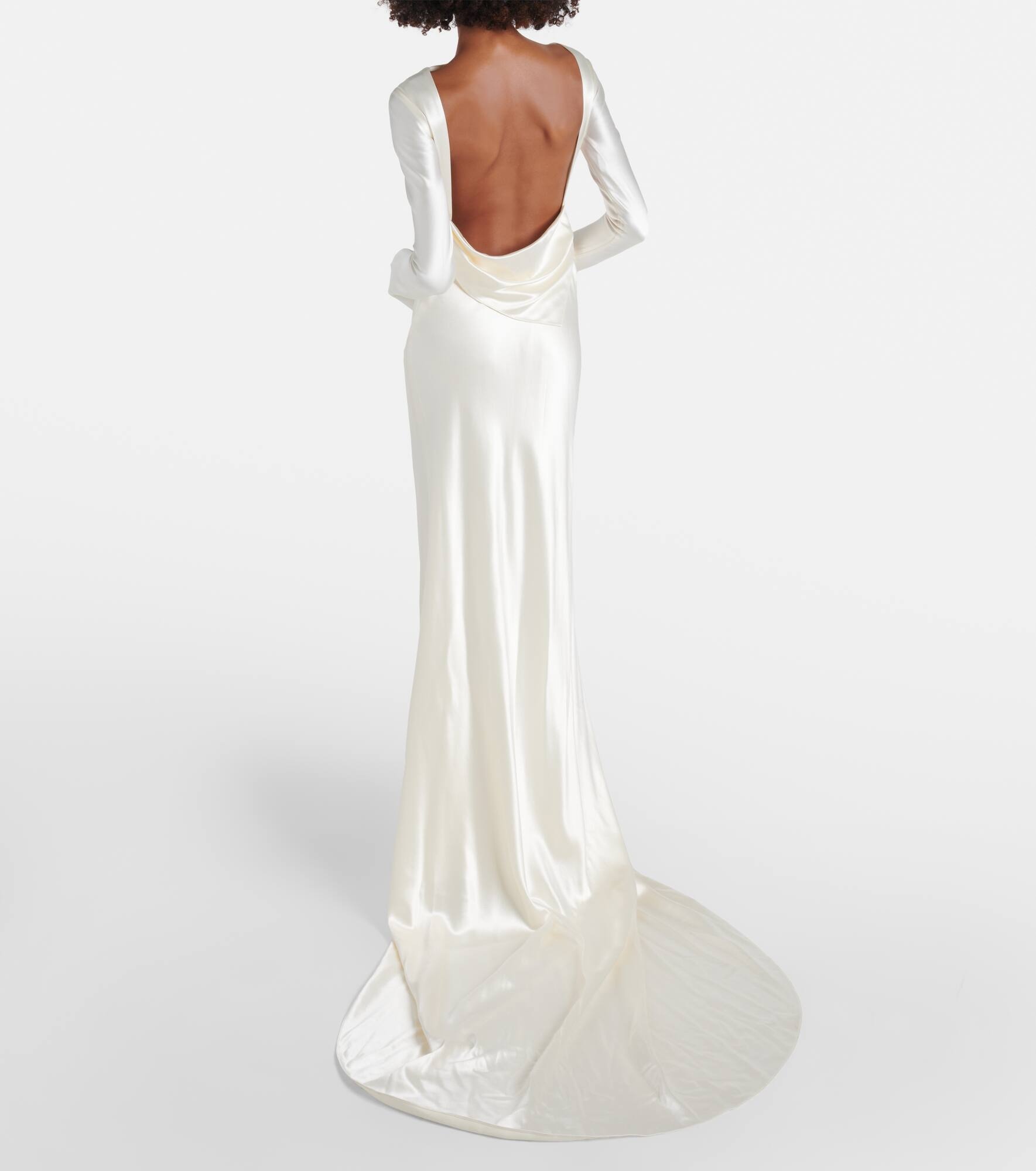 Bridal Simone wool and silk satin gown - 3