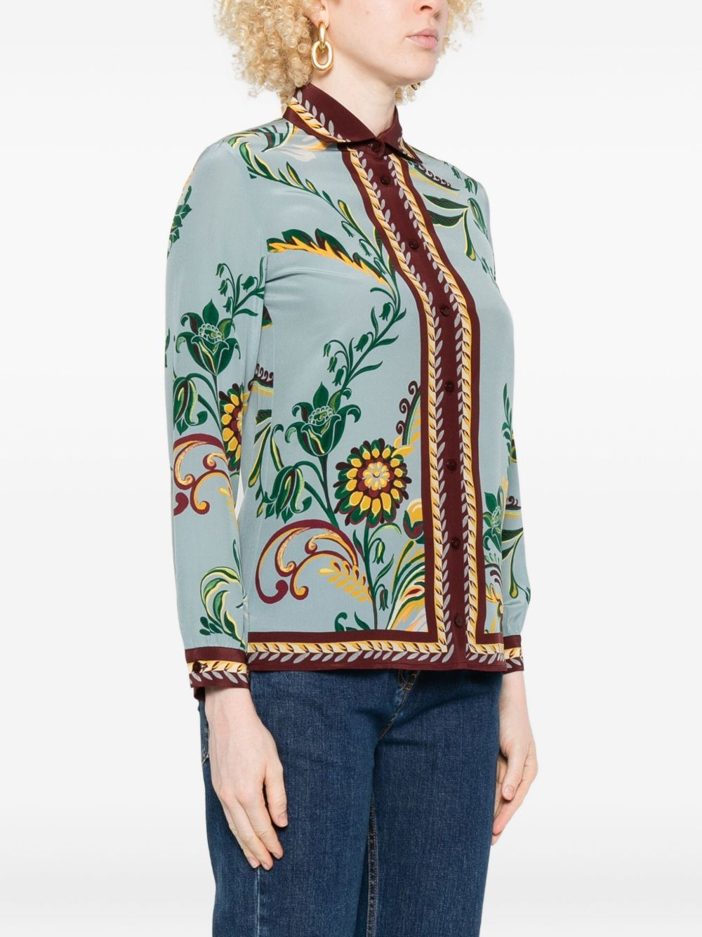 floral-print button-up jacket - 3