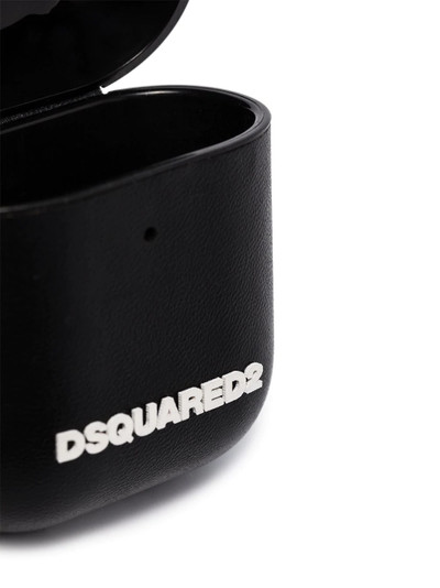 DSQUARED2 raised-logo leather AirPods case outlook