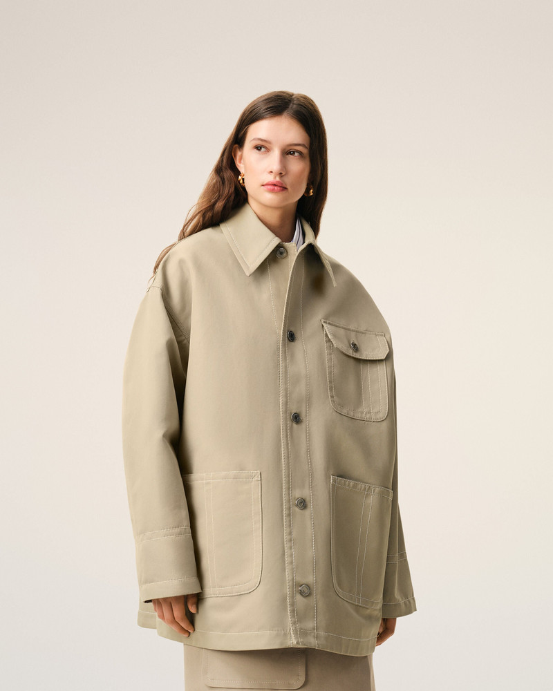 BEIGE COTTON WORKER JACKET 3