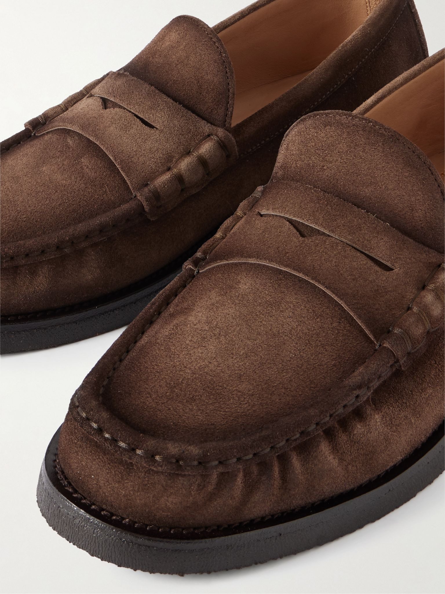 Balfron Flexi 001 Brushed-Suede Loafers Brown - 5