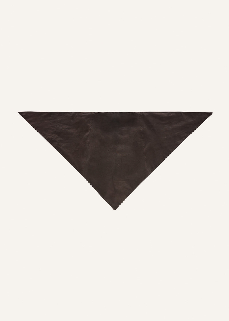 Leather tie scarf in brown 4