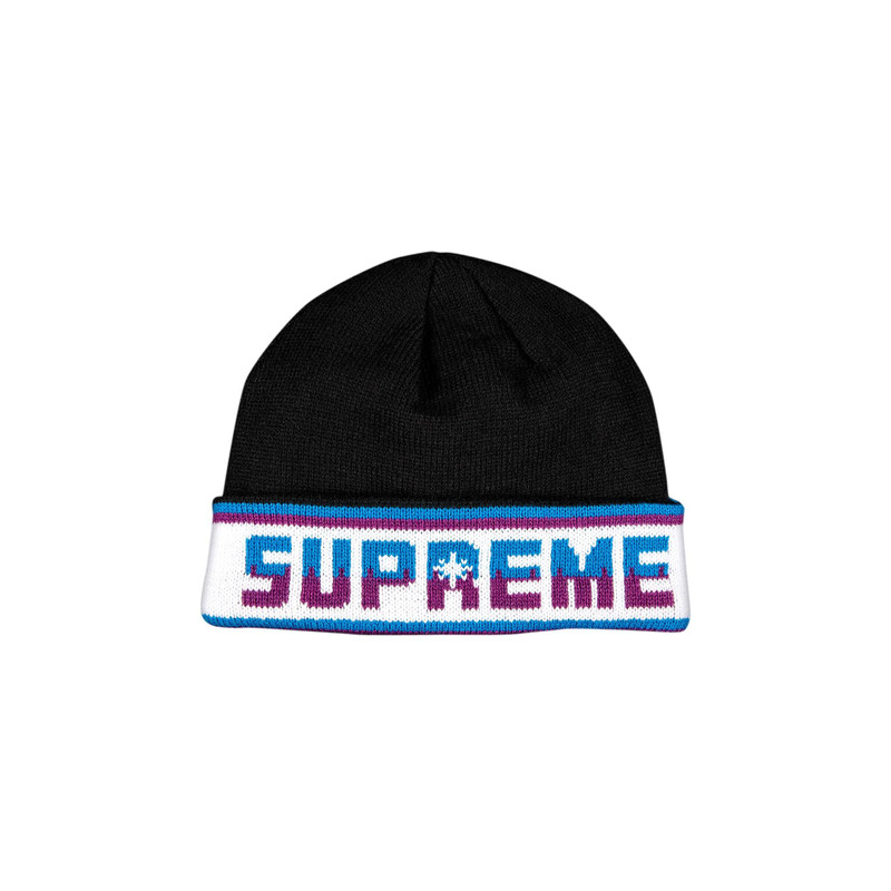 Supreme Double Logo Facemask Beanie 'Black' - 1