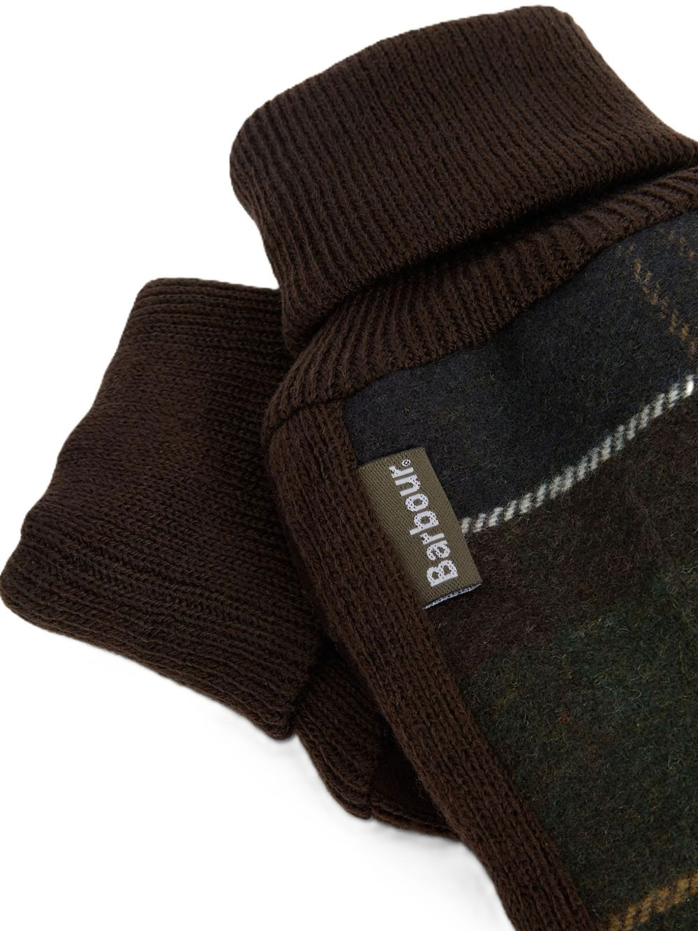 tartan-paneled gloves - 2