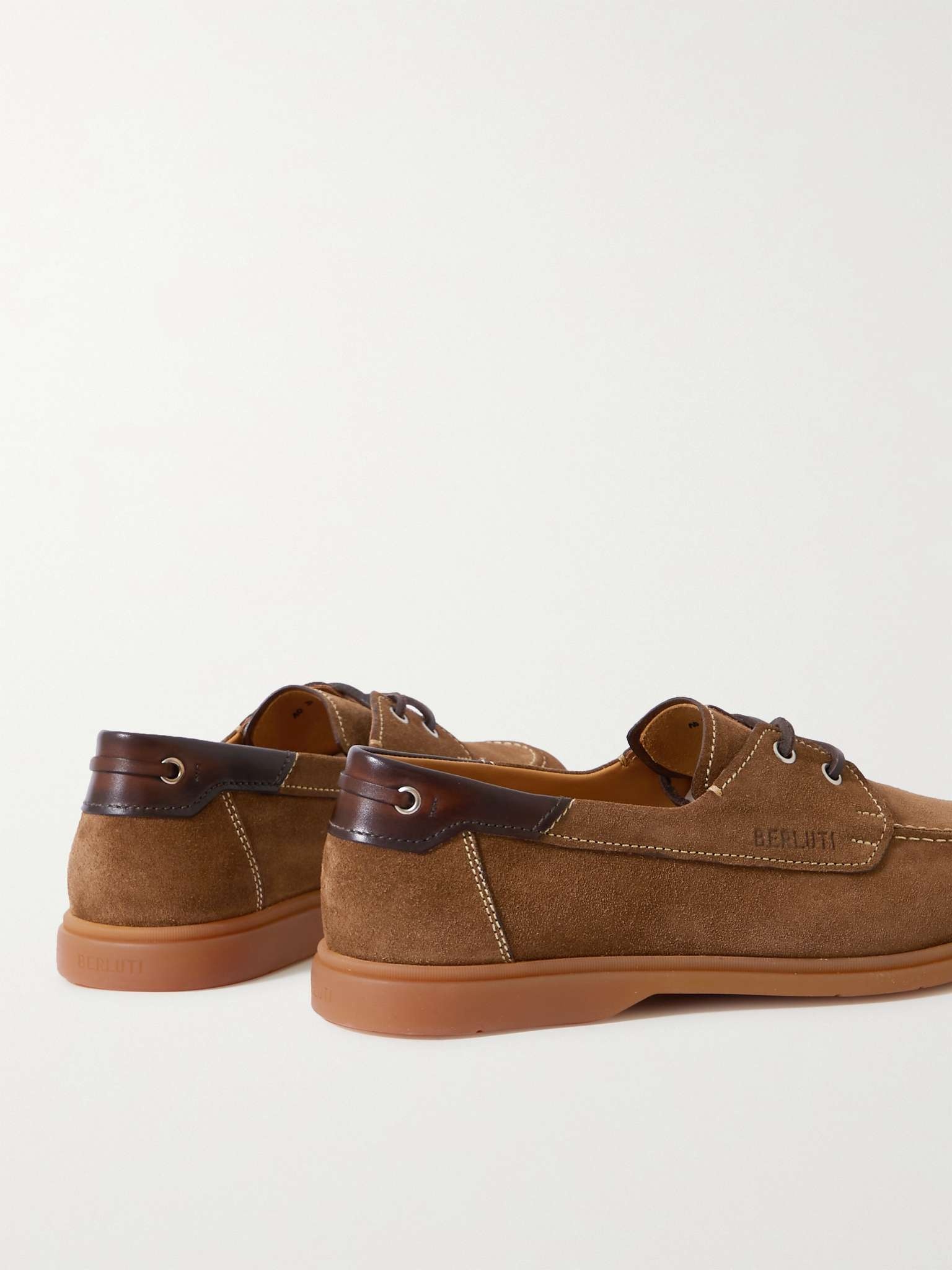 Latitude Leather-Trimmed Suede Boat Shoes - 5