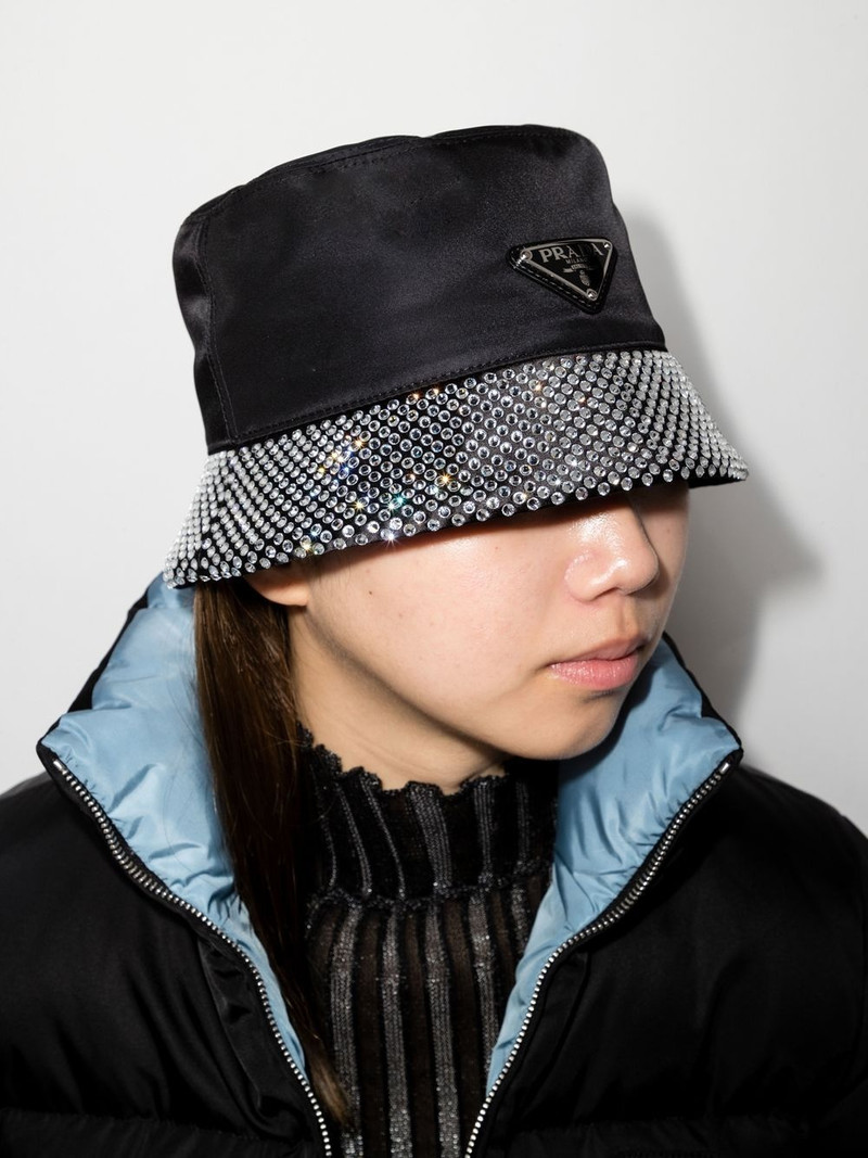 Prada Re-Nylon crystal-embellished bucket hat outlook