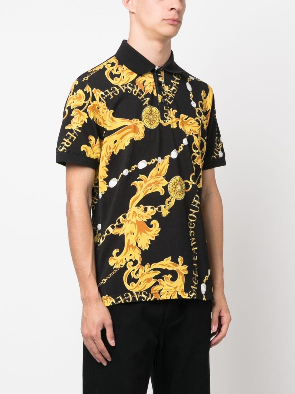 baroque-pattern polo shirt - 3