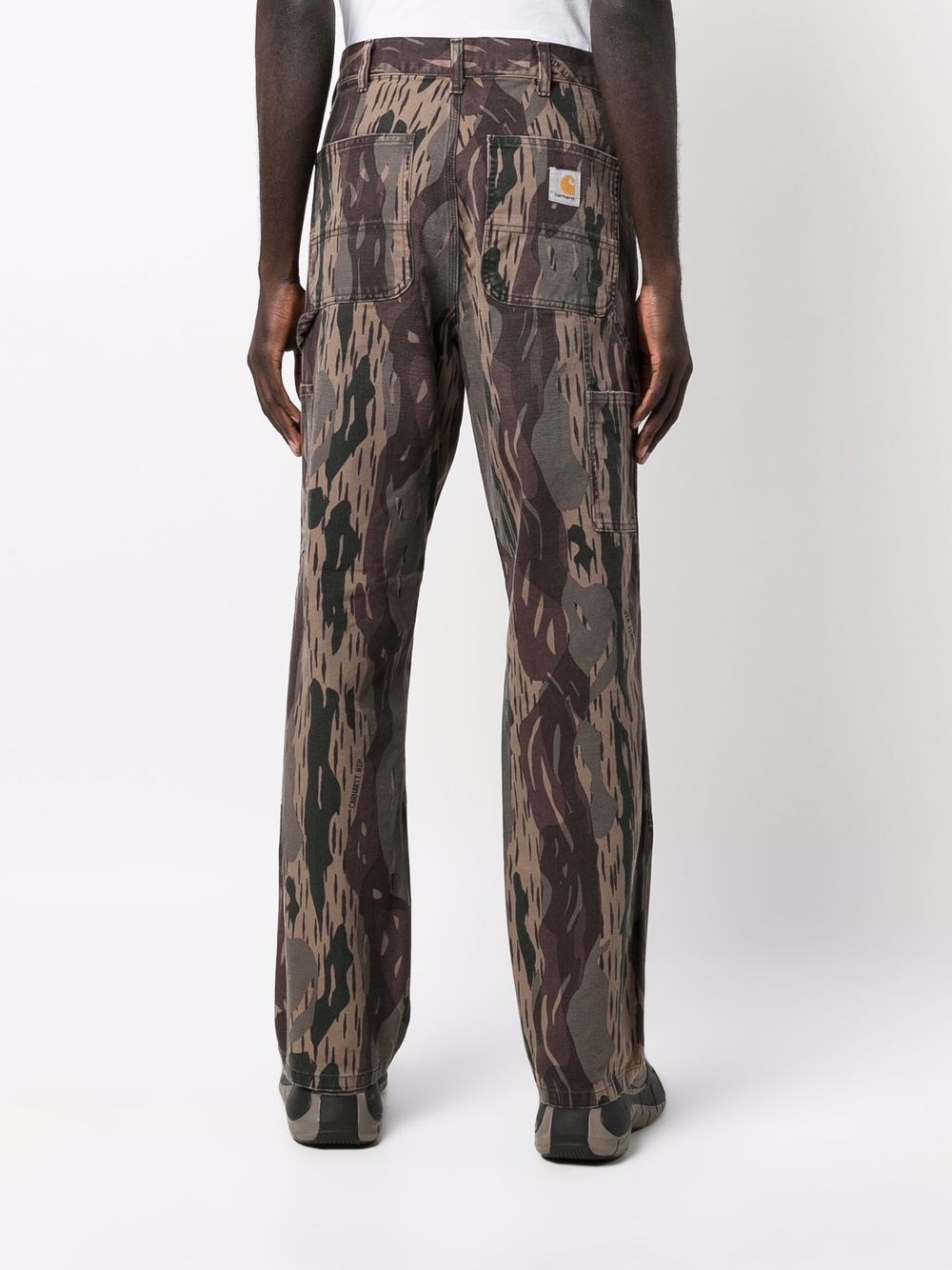 camouflage straight-leg trousers - 4